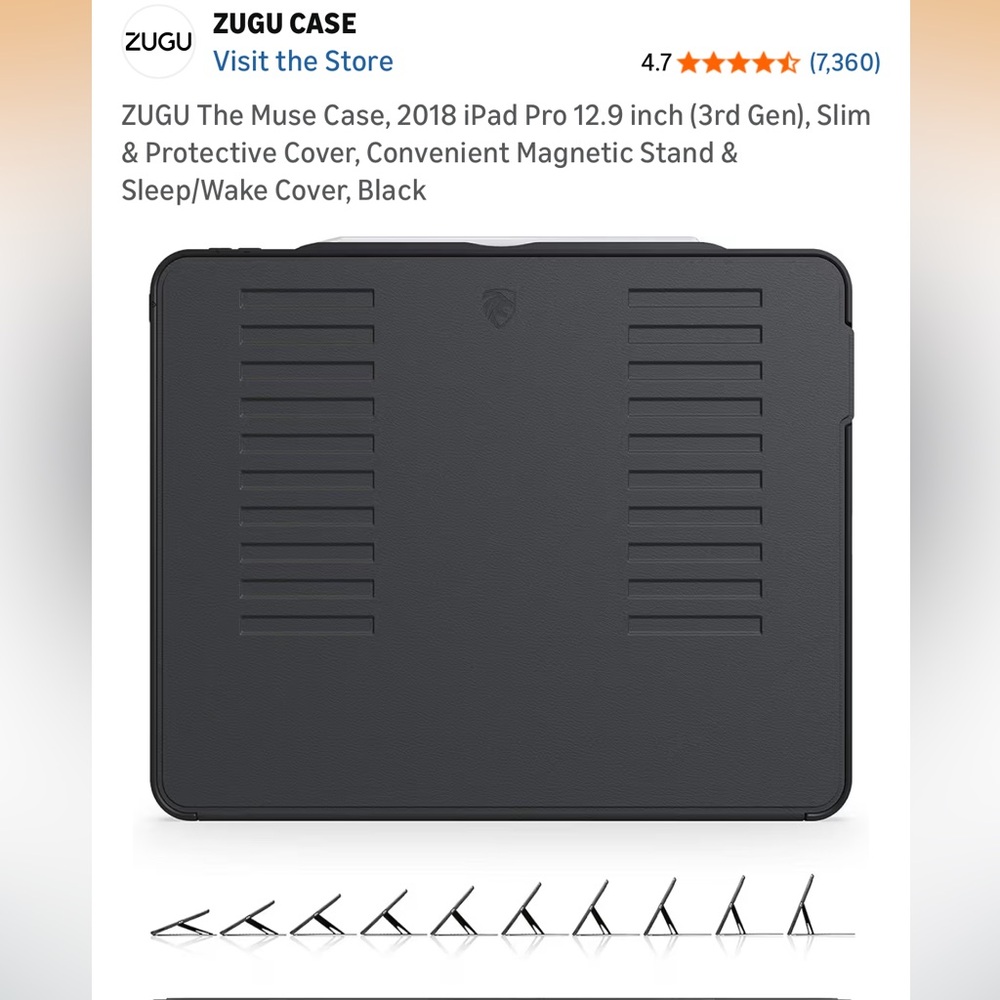 ZUGU Muse Case – 2018 iPad Pro 12.9” 3rd Gen, Slim Protective, Black